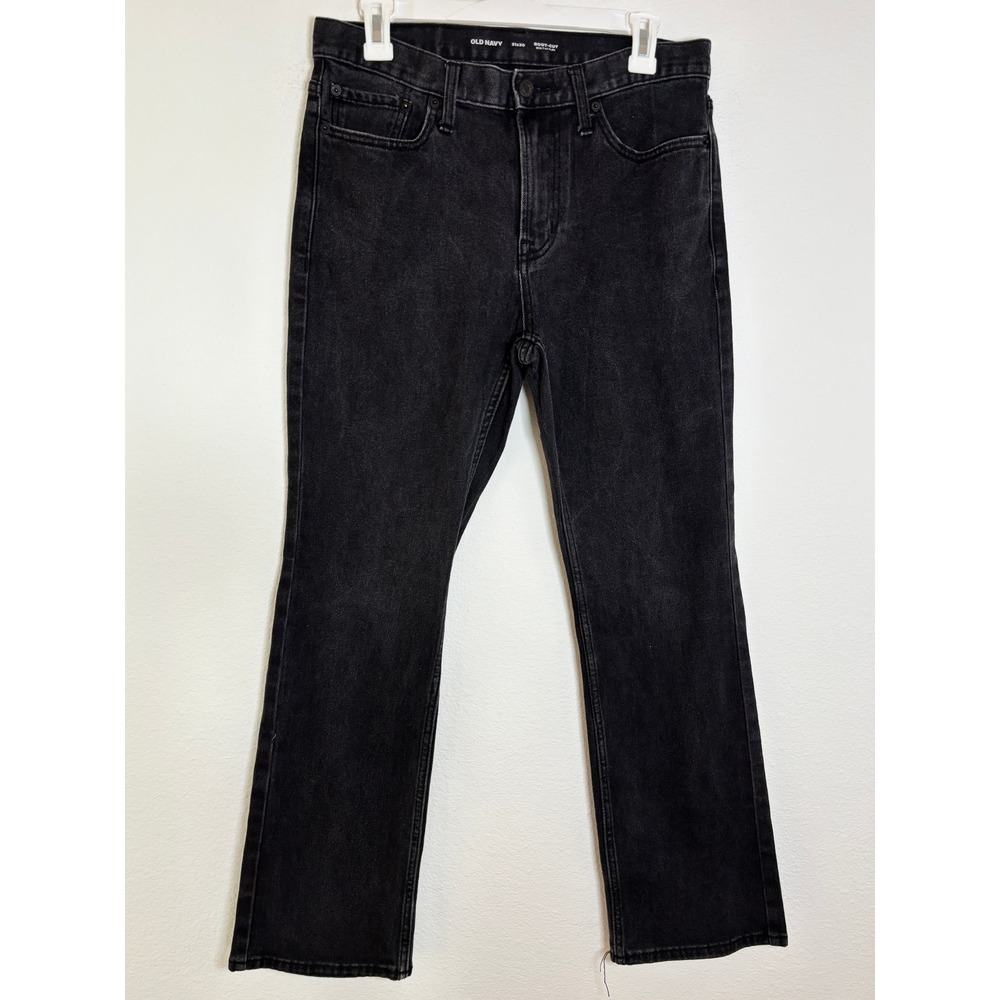 Old Navy Mens 31x30 Built-In Flex Boot-Cut Jeans Washed Black Denim